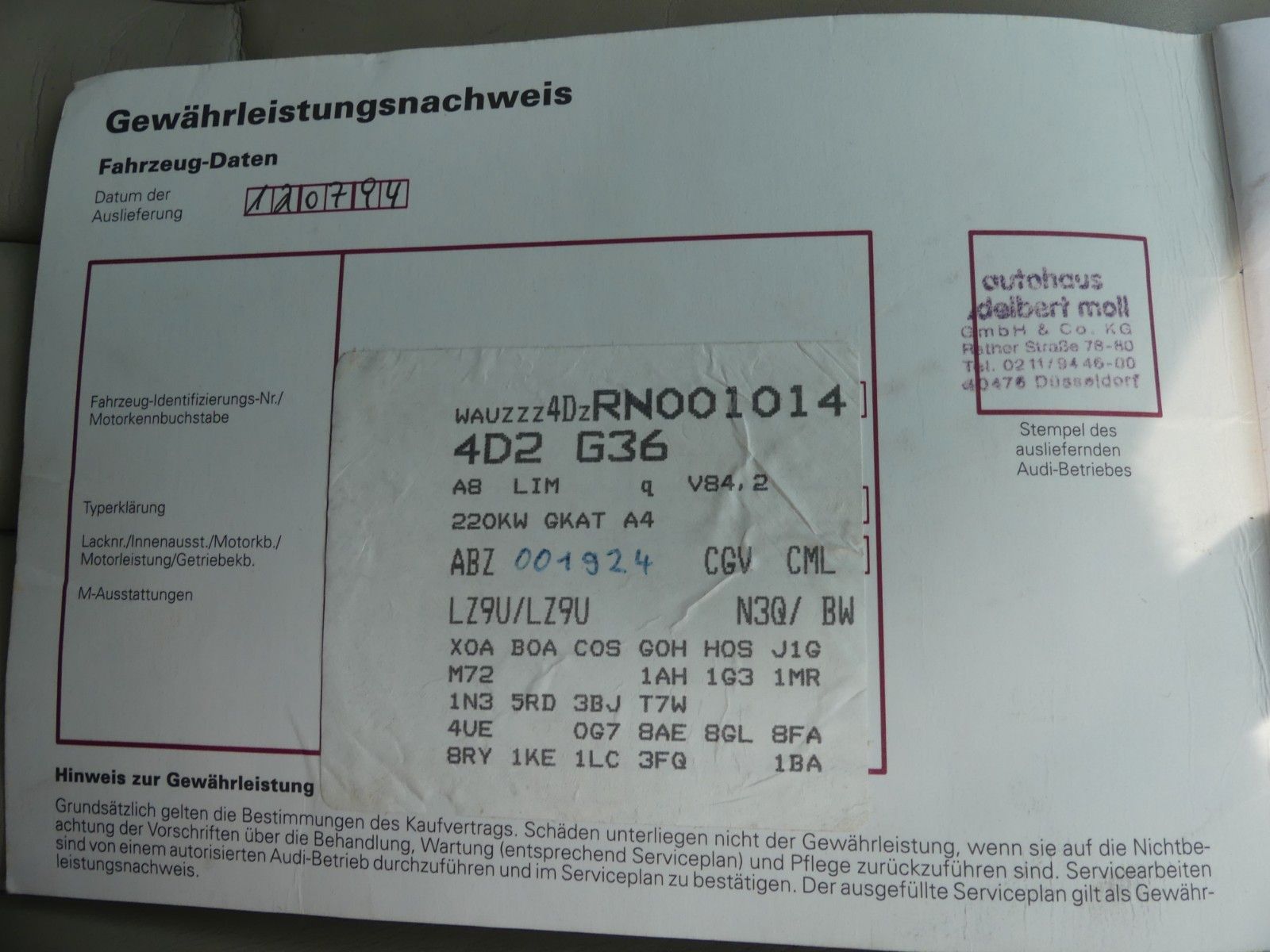 Fahrzeugabbildung Audi A8 4.2 quattro, 2. Hd., Top Zustand